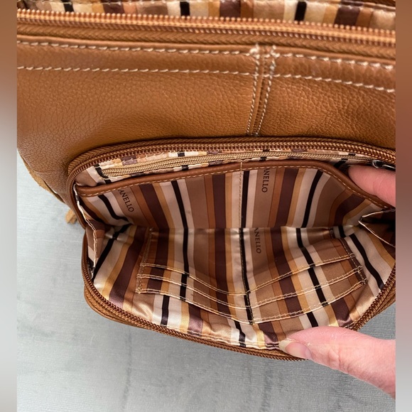 EUC Tignanello leather fringe, multi compartment, Crossbody 10” x 8” no callouts - Picture 12 of 13